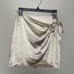 Wild Honey satin wrap skirt